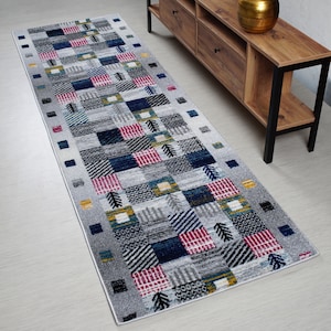Custom Size Hallway Runner Rug, Extra Thick, 31 Inch Wide X Your Choice of Length, Sold and Priced Per Foot, Multi Color