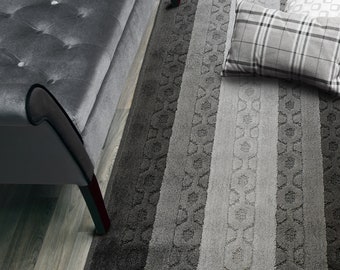 Custom Length Hallway Carpet Runner Rug, Slip Resistant, 26 Inch Wide X Your Choice of Length, Sold and Priced Per Foot, Grey