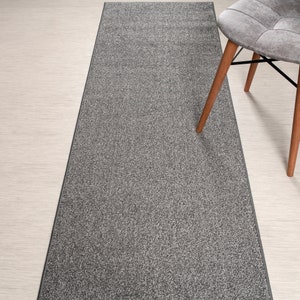 Gray Non-Slip Rug Runner: Heavy-Duty, Custom Length
