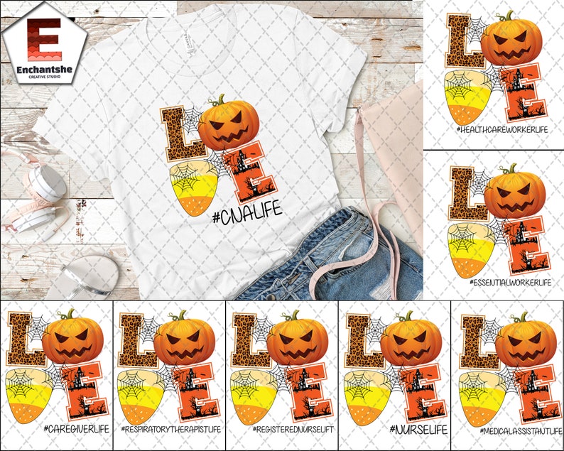 Download Love CNA Life Halloween Png RN Nurse Essential Worker | Etsy