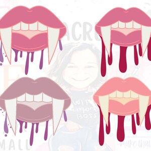 Vampire Lips PNG bundle, Halloween clipart, Retro Lips Transparent png, PNG para elementos de sublimación, Halloween Vampire Teeth, Vampire Drip