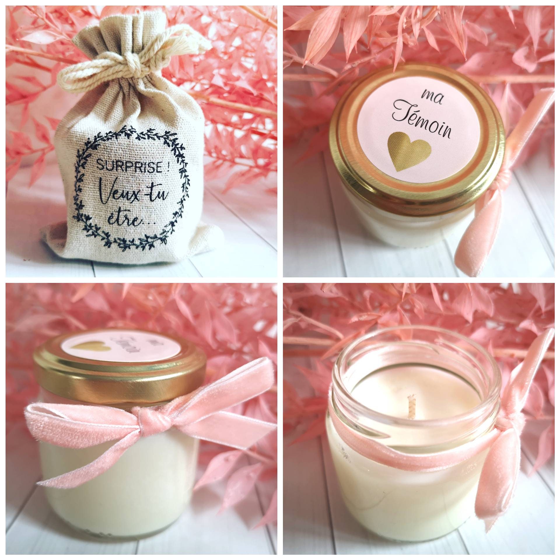 Cadeau Demande Témoin de Mariage-Bougie Personnalisée