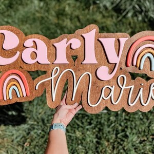 Rainbow Layered Name Sign
