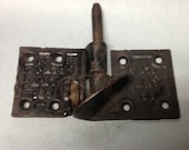 Antique vintage cast iron 1893 lift off door hinge industrial part repurpose architectural salvage