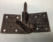 Antique vintage cast iron 1893 lift off door hinge industrial part repurpose architectural salvage