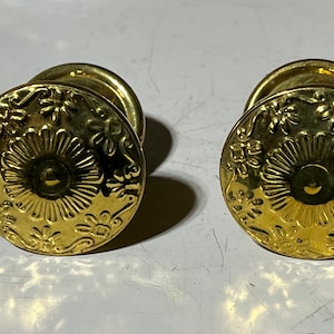 Antique vintage brass large big (nos) furniture knobs