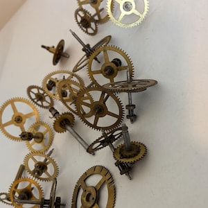 Antique vintage assorted clock gears wheels steampunk parts