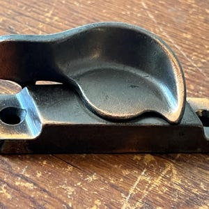 Antique vintage copper flash japanned latch lock part