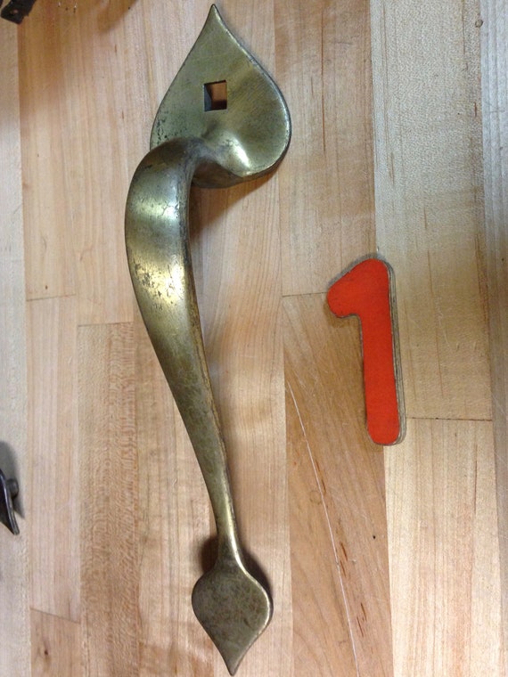 Antique Vintage Cast Brass Front Door Handle Pull Repurpose