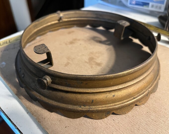 Antique Vintage Brass Hanging Oil Lamp Collar Ring Crown Light Part Etsy