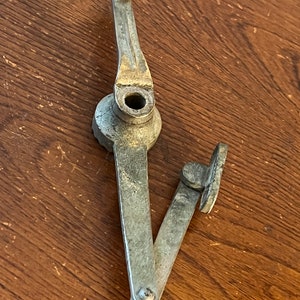 Antique vintage nickel plated brass casement window crank handle part