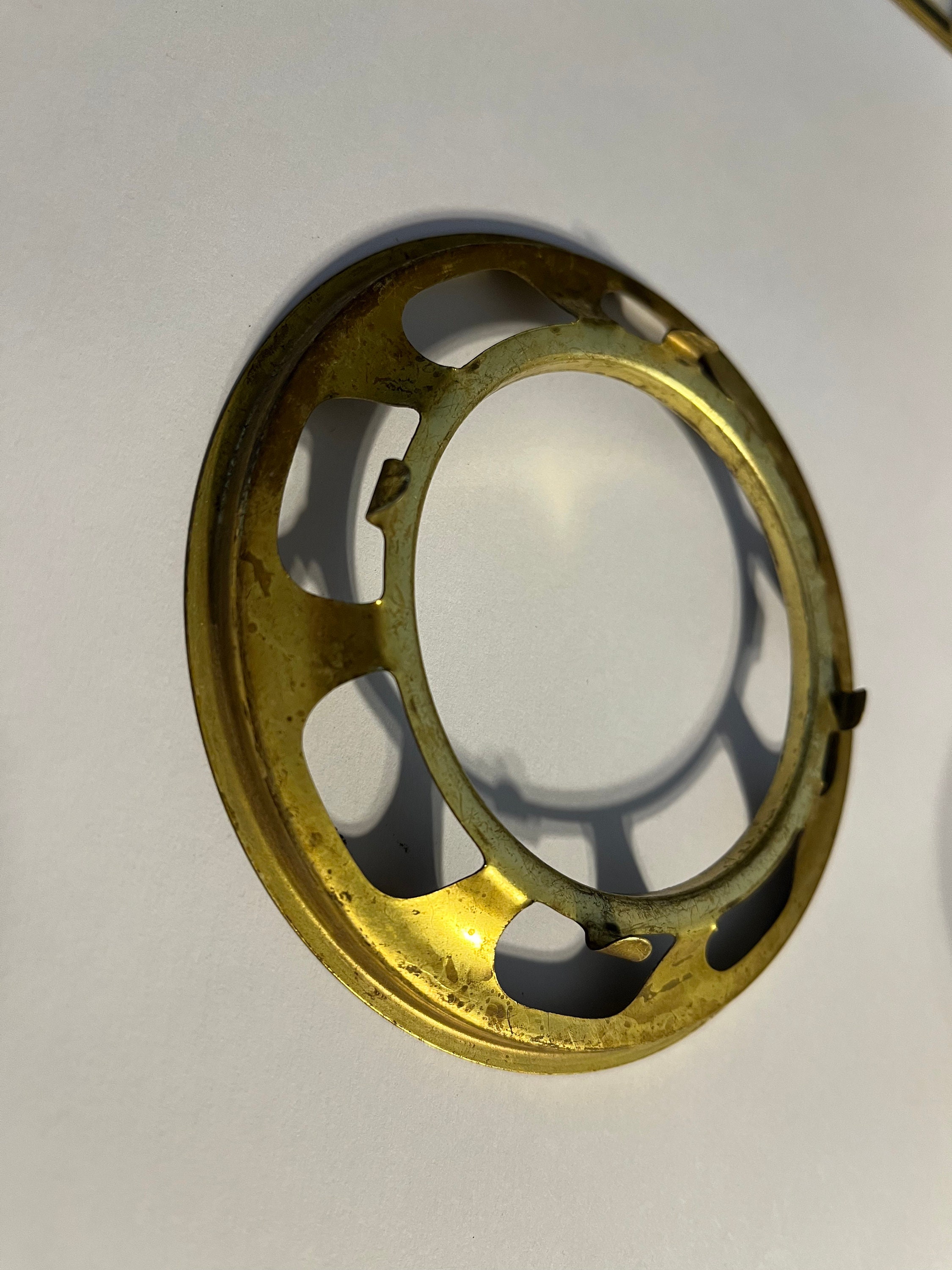 Antique Vintage Brass Gwtw Oil Lamp Ball Shade Holder Part Etsy