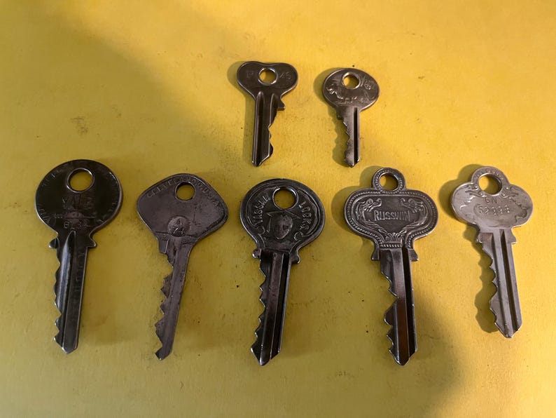 Antique Vintage Lot of 7 Old Fancy Door Lock Flat Keys - Etsy