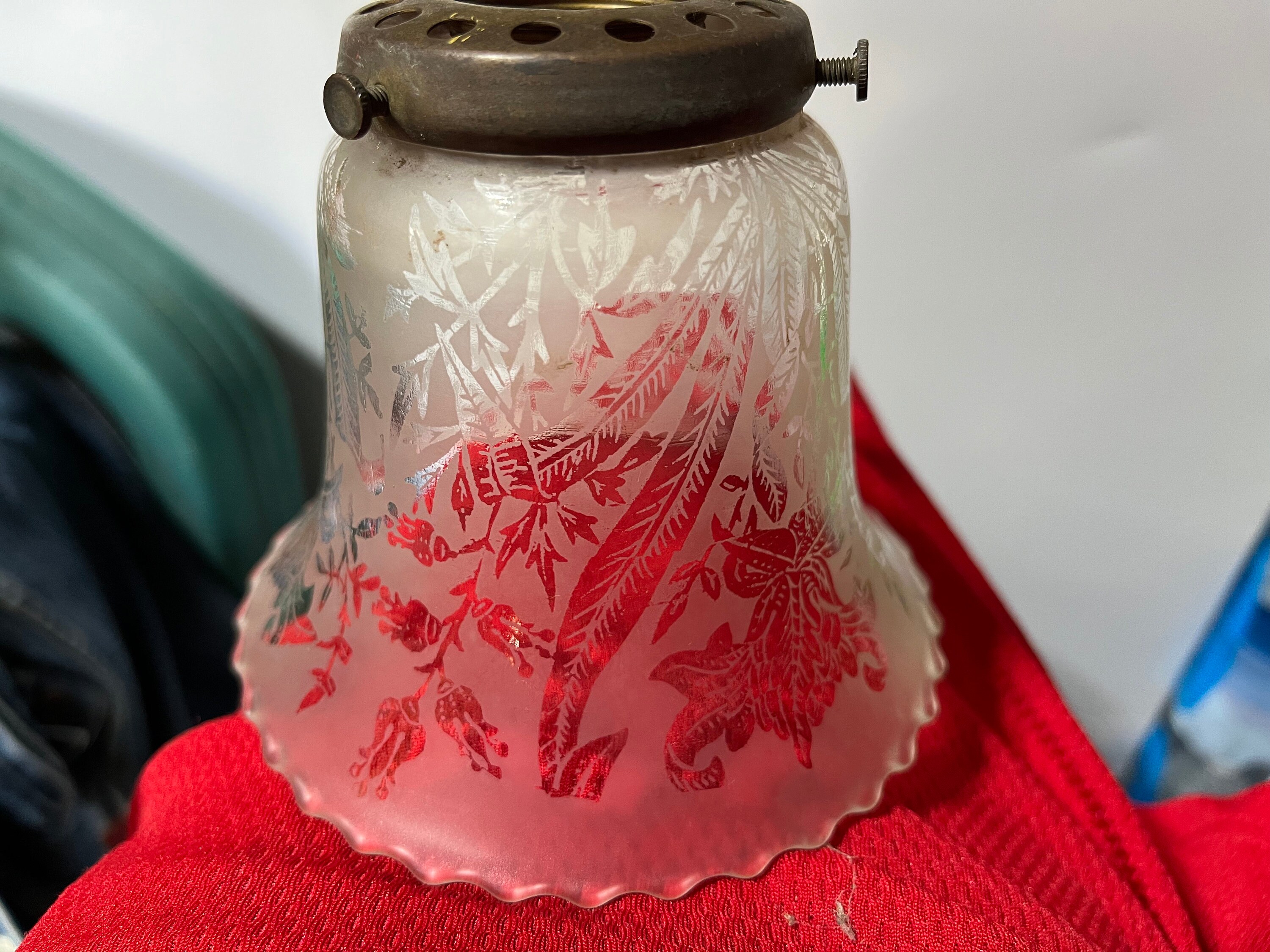 Antique Vintage Acid Etched Lamp Shade Uno 2 1/4 Shade Etsy