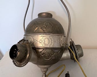 Antique Vintage brass angle oil lamp fixture light