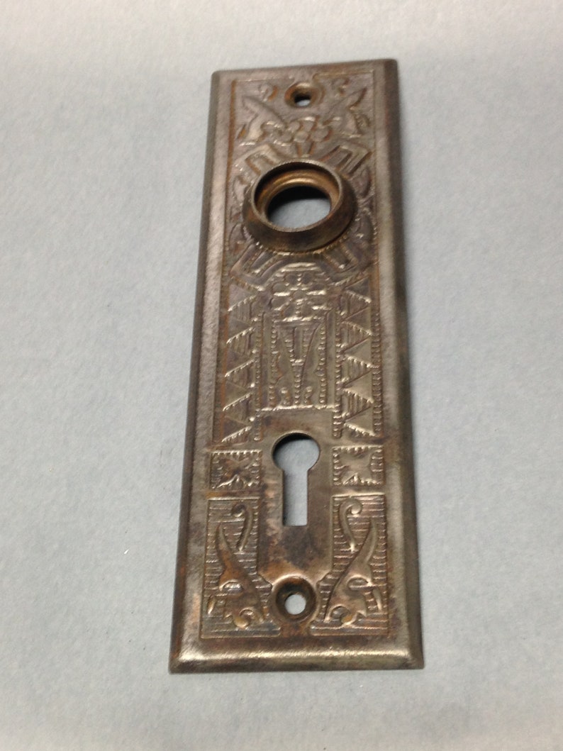 Antique Vintage Victorian Doorknob Lock Keyhole Plate Part Etsy