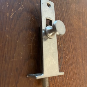 Antique vintage nickel plated brass 3 1/4" long x 3/4" wide door bolt latch lock part