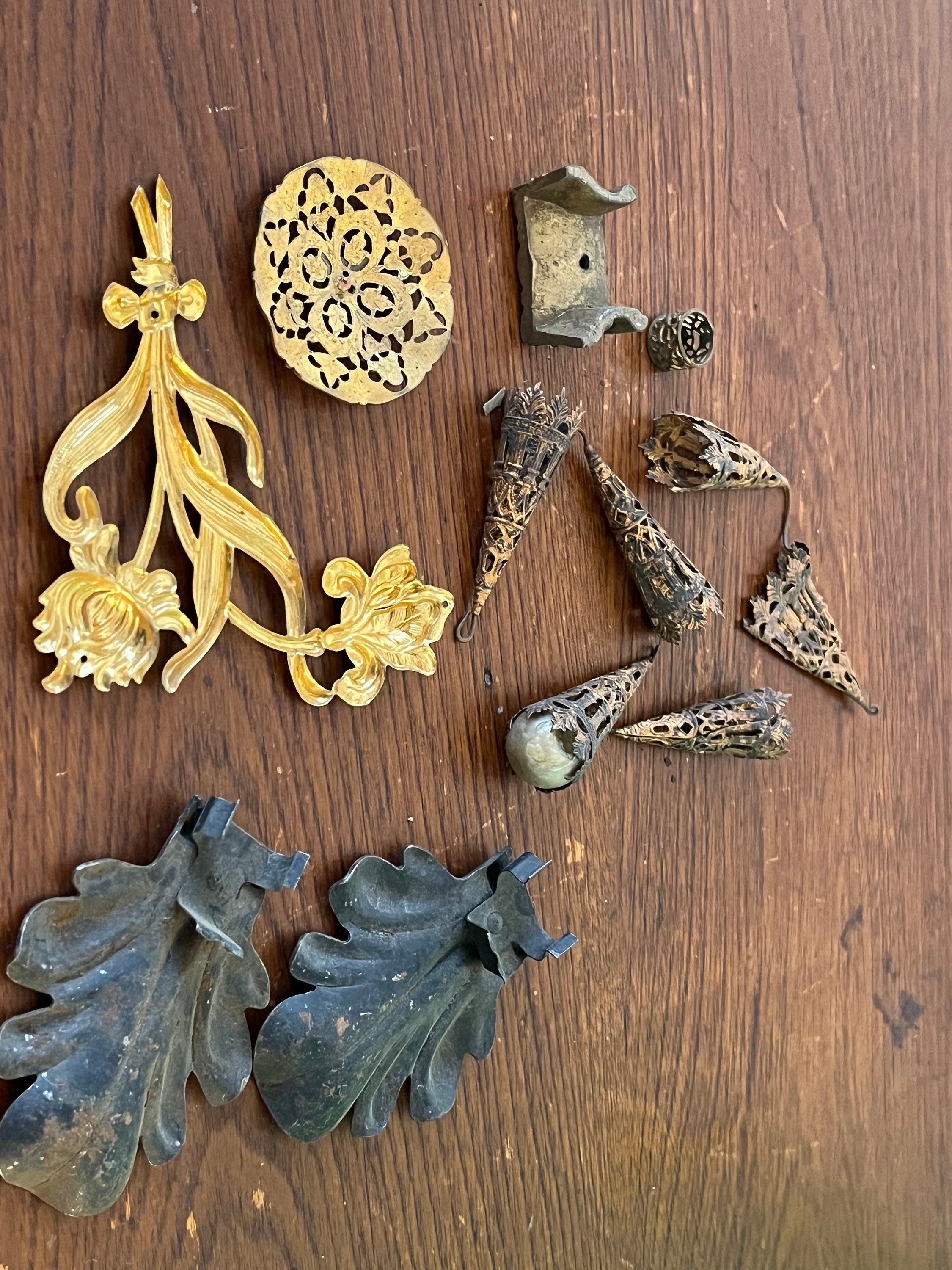 Antique Vintage Brass Finial Embelisments Craft Repurpose Etsy