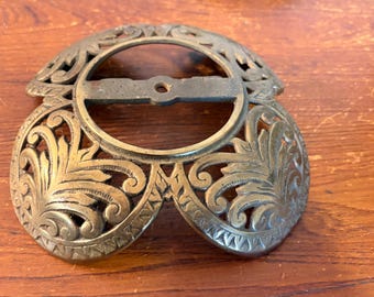 Antique vintage gold cast iron lamp base light part