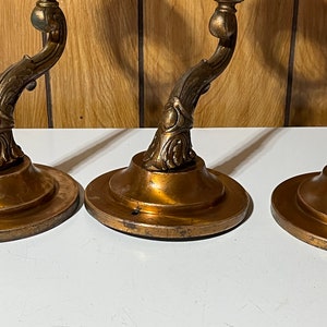 Antique Vintage lot of 3 large heavy bronze wall light sconces e.f.caldwell ???