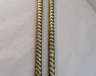Antique vintage 2 brass 14 1/2" fluted lamp pipe sleeve tube light part