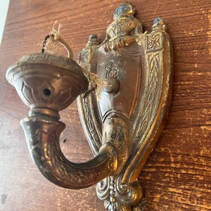 Antique vintage heavy cast metal victorian light wall sconce lamp part