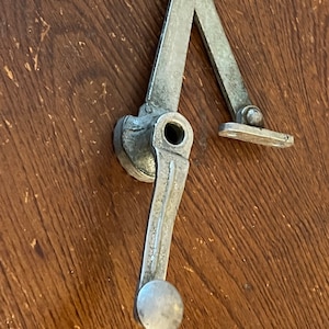 Antique vintage nickel plated brass casement window crank handle part