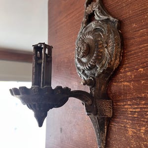 Antique vintage cast iron art nouveau light wall sconce lamp part