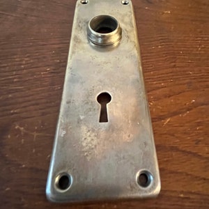 Antique vintage brass door knob keyhole lock plate