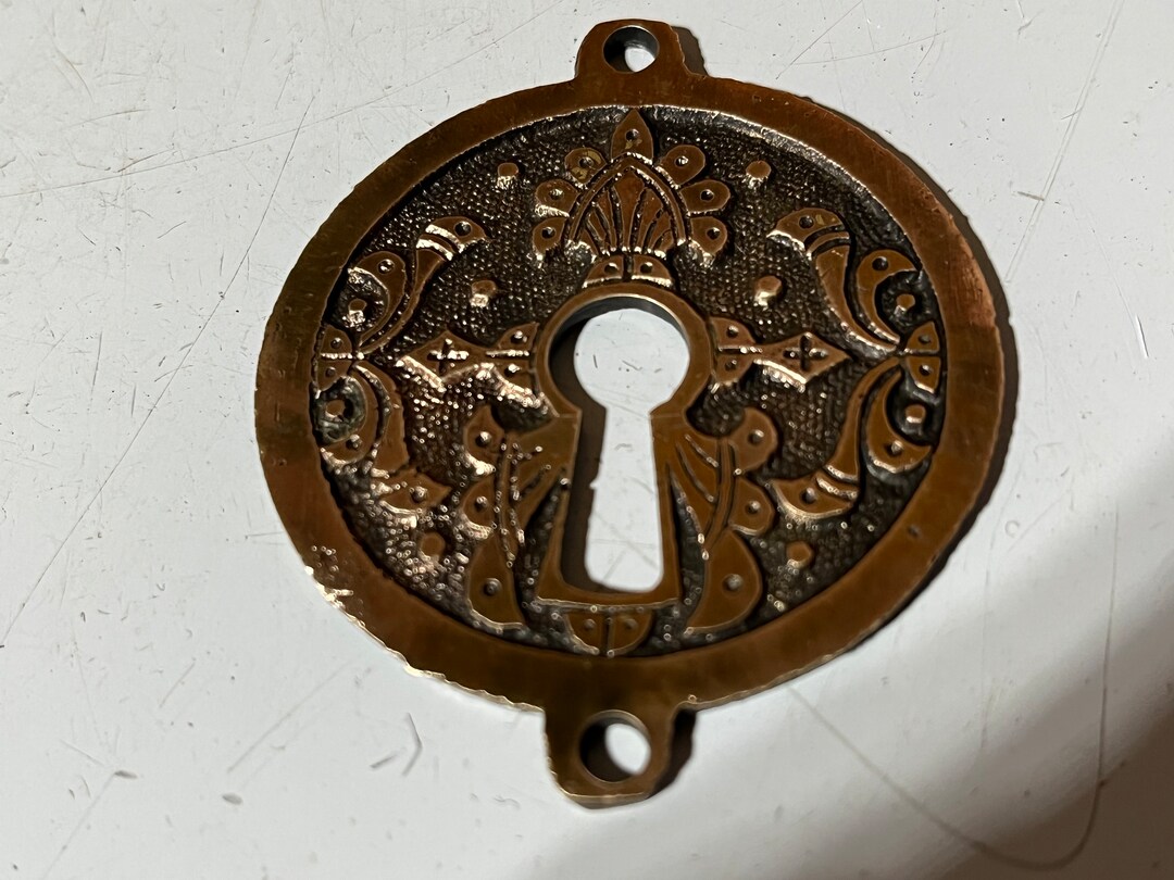 Antique Vintage Brass Victorian Key Hole Cover Plate Part Etsy