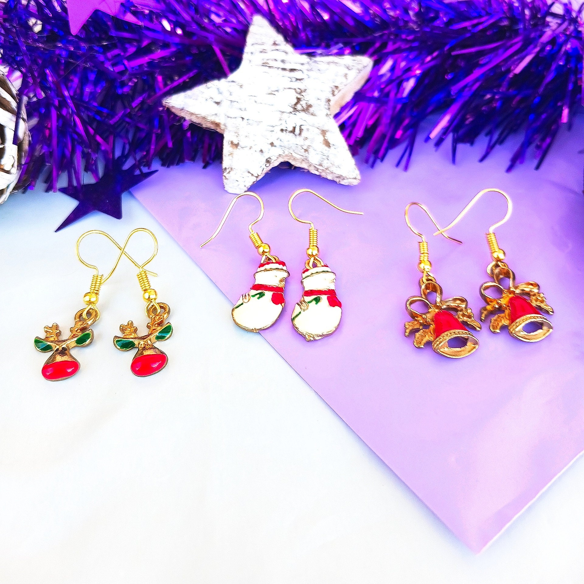 Christmas Earrings 3 Pairs Christmas Jewelry Gifts Stocking