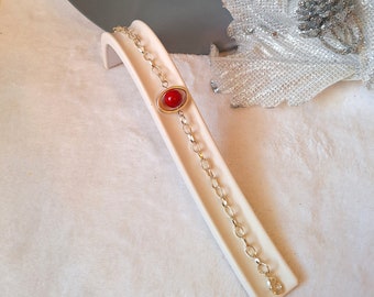 Bracelet de mariage de perles rouges pour demoiselle d'honneur, cadeau de mariage de bijoux de demoiselle d'honneur de la mariée, lot de 1-2-3 bracelets élégants cadeau Saint-Valentin