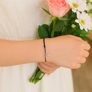 50 Bulk Black Cord Bracelet Favors: Star Charm, Adjustable (Set of 50)