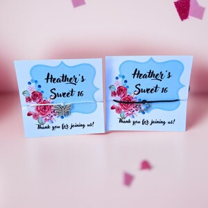 50 Sweet 16 wish bracelets party favors | Quinceañera keepsakes bulk party gifts | Personalized sweet 15 party favours gifts to guests