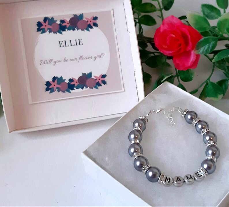 Flower girl proposal bracelet Will you be my flower girl Etsy