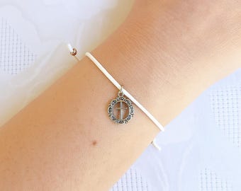 50 White Suede Cross Bracelet martirika: Orthodox Wedding and Christening Favors