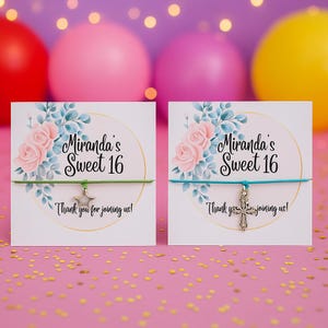 50 Sweet sixteen wish bracelets guests keepsakes, Personalized birthday party favors for girls, Custom quinceanera party favours