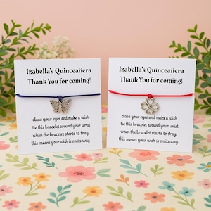 50 Quinceañera wish bracelet sweet 16 favors, Quinceanera favors make a wish bracelet, Sweet sixteen bracelet, Wish bracelet bulk string