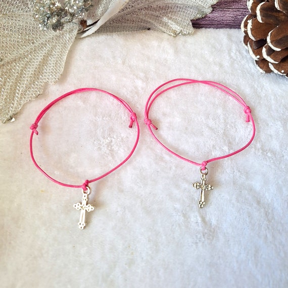 50 Pink Wish Bracelets With Cross for Greek Wedding Favors Bulk Cross Bracelets First Communion Favours to Guests Orthodox Christening Etsy UK