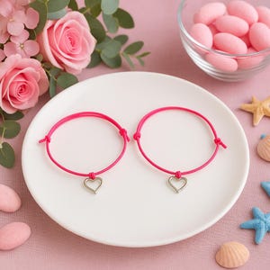Pink Heart Wish Bracelet Favors: Sweet 16, Wedding, Baptism - Set of 50