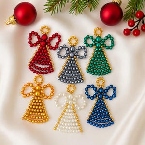 Handmade Beaded Angel Christmas Ornament: Holiday Decor