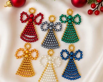 Handmade Beaded Angel Christmas Ornament: Holiday Decor