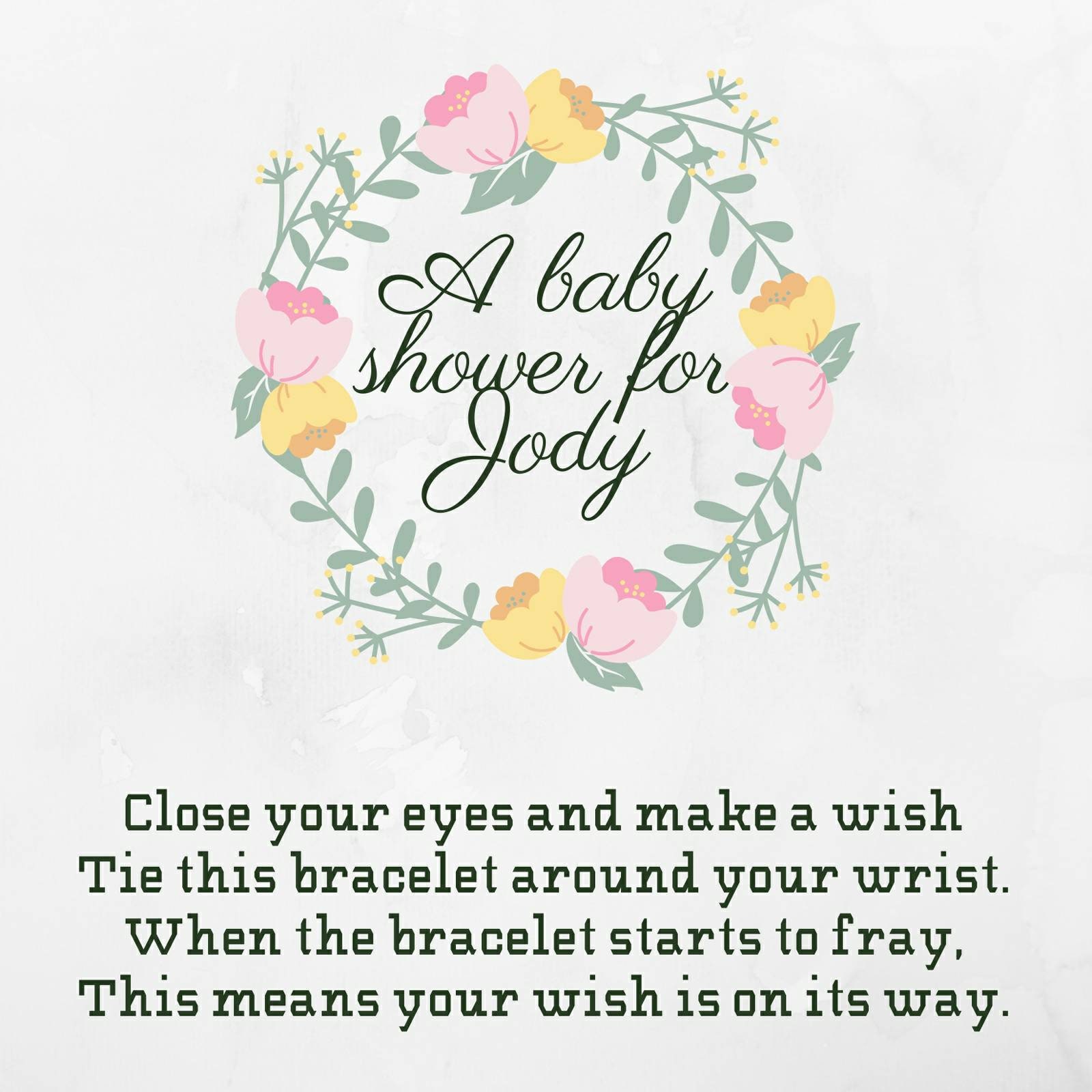 50 Custom Baby Shower Wish Bracelets Personalized Baby Shower | Etsy
