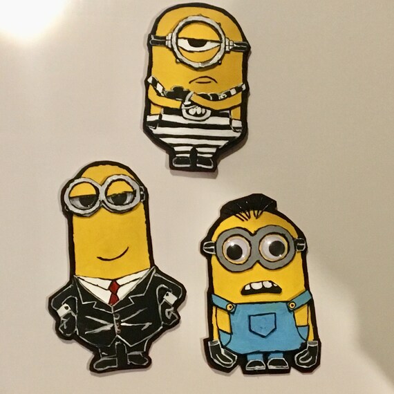 Minion Wall Decor And Or Magnet 3 Pack Etsy