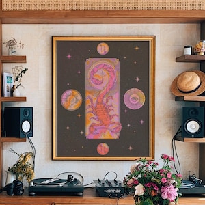 Scorpio Poster, Zodiac Print, Celestial Decor, Astrological Print, Gift For Scorpio, Wall Hangings, Astrology Bedroom Decor, Astrology Art