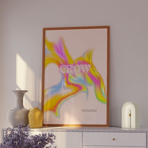 Retro Grainy Gradient, Aura Poster, Gradient Glow Print, Retro Poster, Aura Print, Mindfulness Quote, Affirmation Poster