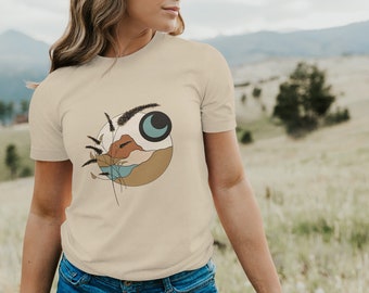 Boho T-shirt, Moon Tshirt, Graphic Tee, Short Sleeve T-shirt, Boho Top, Sun and Moon T-shirt, Graphic T-shirt,