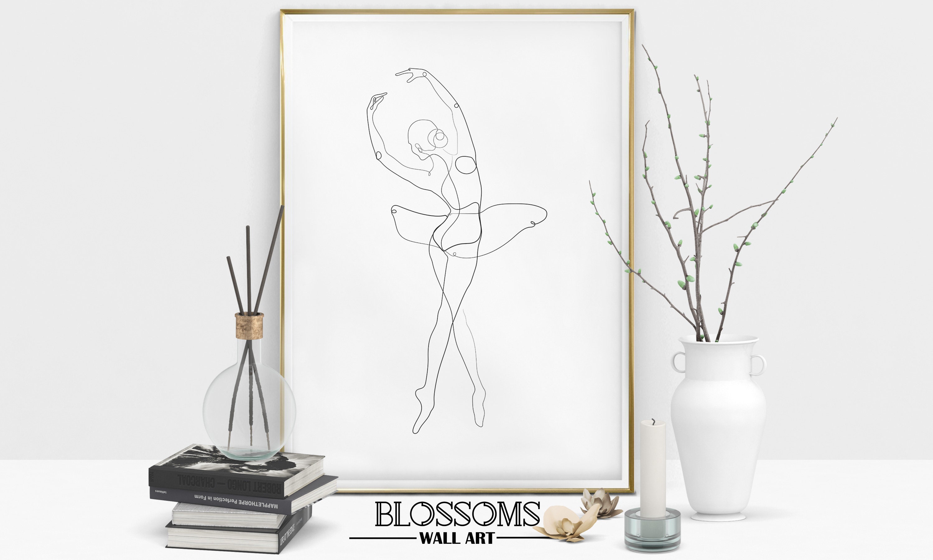 Line Art Print Modern Minimalist One Line Drawing Ballet Etsy