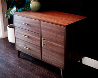 Owen Mid Century Modern Walnut Chest | Dresser | Bedroom Furniture