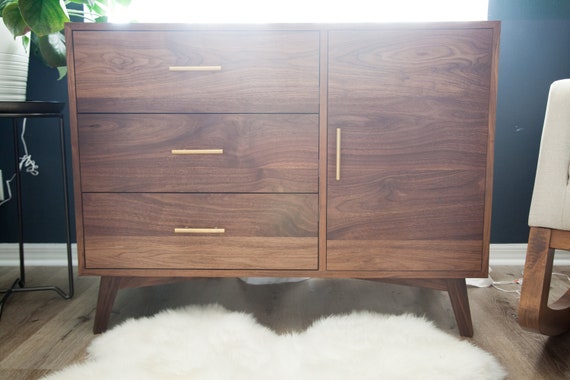 Mid Century Modern Walnut Dresser Etsy